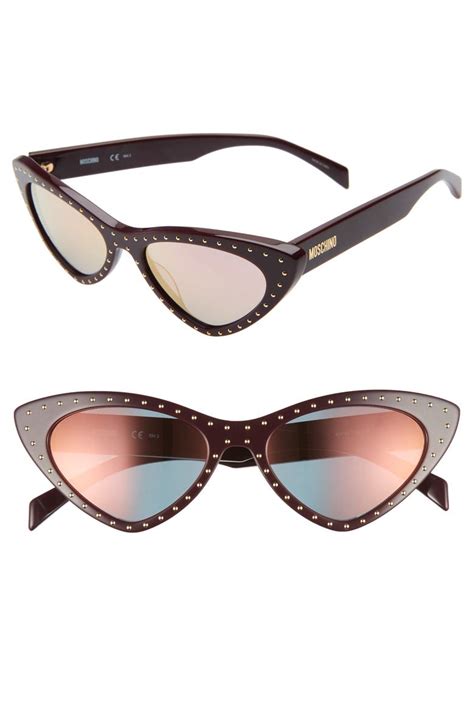 moschino 52mm studded cat eye sunglasses tortoise|specsavers moschino glasses.